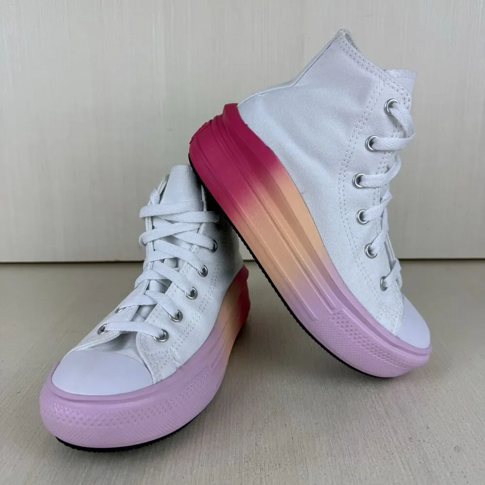 Converse Chuck Taylor All Star Move Hyper Bright High Girls Fashion Sneaker Sz 1